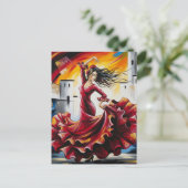 Spanien Flamenco Dancer Postkarte (Stehend Vorderseite)
