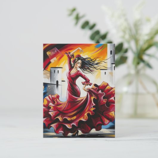 Spanien Flamenco Dancer Postkarte (Stehend Vorderseite)