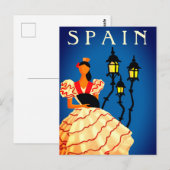 Spanien Flamenco-Tänzer-Plakat Postkarte (Vorne/Hinten)