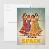 Spanien Flamenco-Tänzer Reise Postkarte (Vorne/Hinten)