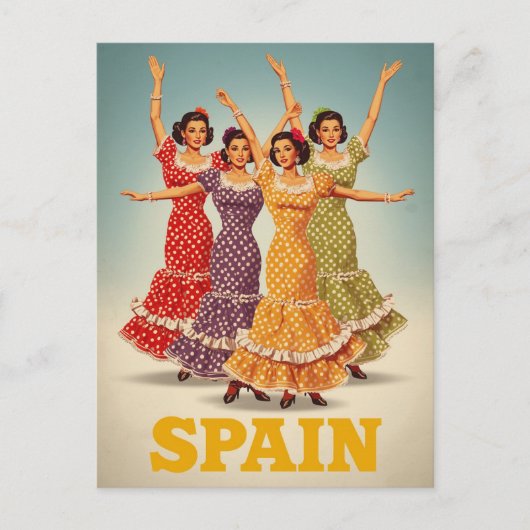 Spanien Flamenco-Tänzer Reise Postkarte (Vorderseite)