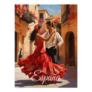 Spanien Flamenco-Tänzer Reiseplakat Poster