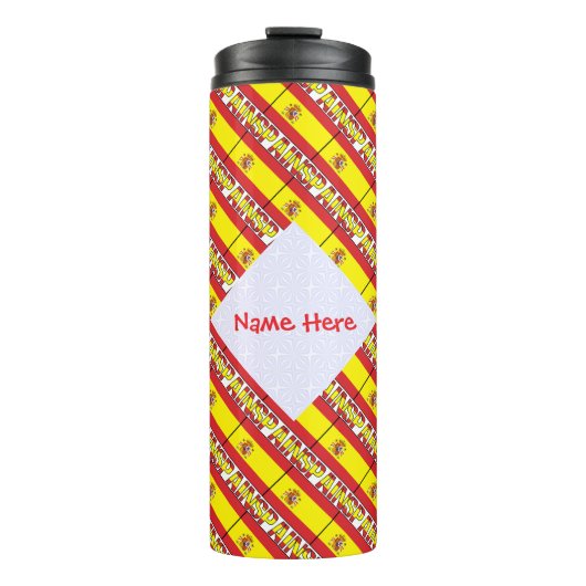 Spanien Fliesenflagge Personalisiert Thermosbecher (Vorderseite)