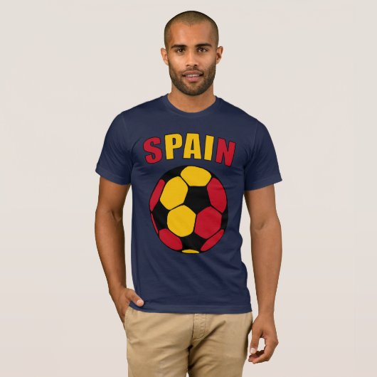Spanien Footy (dunkel) T-Shirt (Vorne ganz)