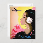 Spanien, Frau in traditionellen Tanzkostümen, Vint Postkarte (Vorne/Hinten)