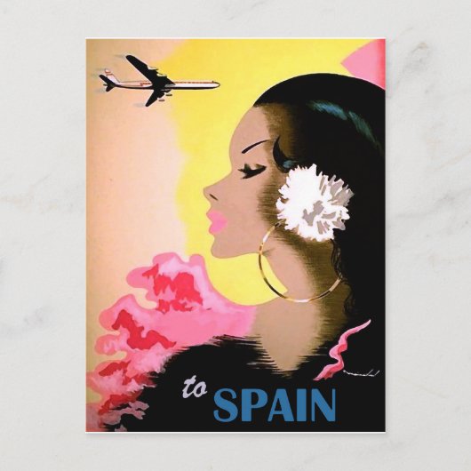 Spanien, Frau in traditionellen Tanzkostümen, Vint Postkarte (Vorderseite)