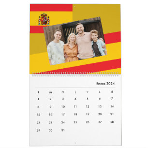 Spanien   Fügen Sie Ihr Foto Spanische Flagge farb Kalender