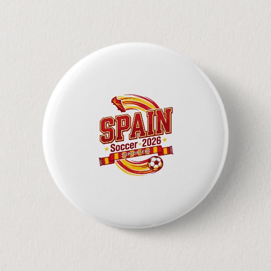 Spanien Fußball 2026 Fußball Fett Land Typografie Button (Vorderseite)