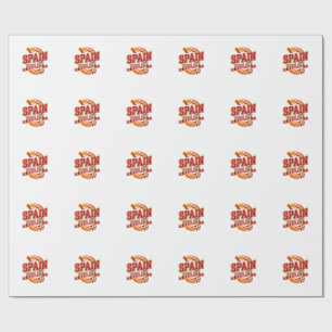 Spanien Fußball 2026 Fußball Fett Land Typografie  Geschenkpapier