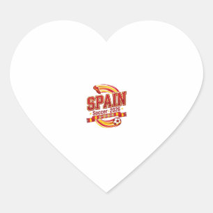 Spanien Fußball 2026 Fußball Fett Land Typografie  Herz-Aufkleber
