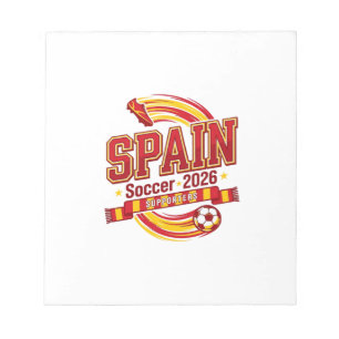 Spanien Fußball 2026 Fußball Fett Land Typografie  Notizblock