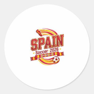 Spanien Fußball 2026 Fußball Fett Land Typografie  Runder Aufkleber