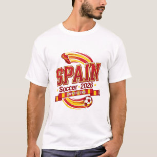 Spanien Fußball 2026 Fußball Fett Land Typografie  T-Shirt