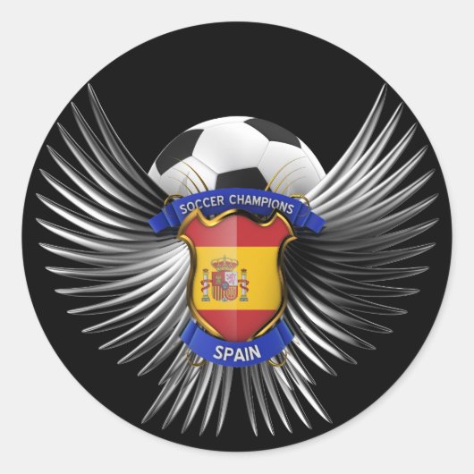 Spanien Fußball-Champions Runder Aufkleber (Vorderseite)