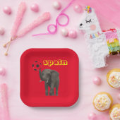 Spanien Fußball Elefant Rot Gelb Moderne Pappteller (Party)