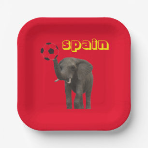 Spanien Fußball Elefant Rot Gelb Moderne Pappteller