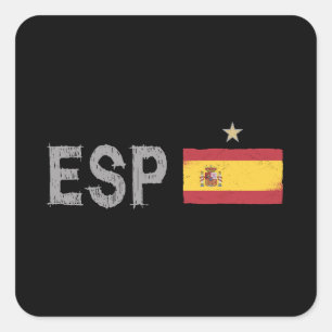 Spanien Fußball Fan-Shirt Spanische Flagge Quadratischer Aufkleber