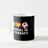 Spanien Fußball ist wie Therapie Kaffeetasse (Vorderseite Links)