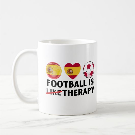 Spanien Fußball ist wie Therapie Kaffeetasse (Links)