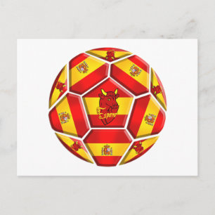 Spanien Fußball-La Furia Roja Toro 2012 Flaggen Postkarte