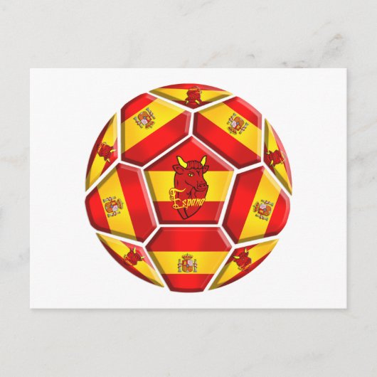 Spanien Fußball-La Furia Roja Toro 2012 Flaggen Postkarte (Vorderseite)