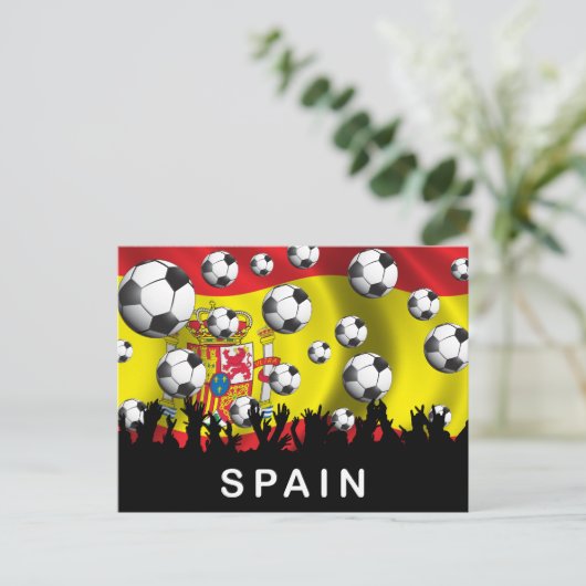 Spanien Fußball Postkarte (Stehend Vorderseite)
