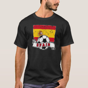 Spanien FUSSBALL UND FLAGGE ABGENUTZT T-Shirt