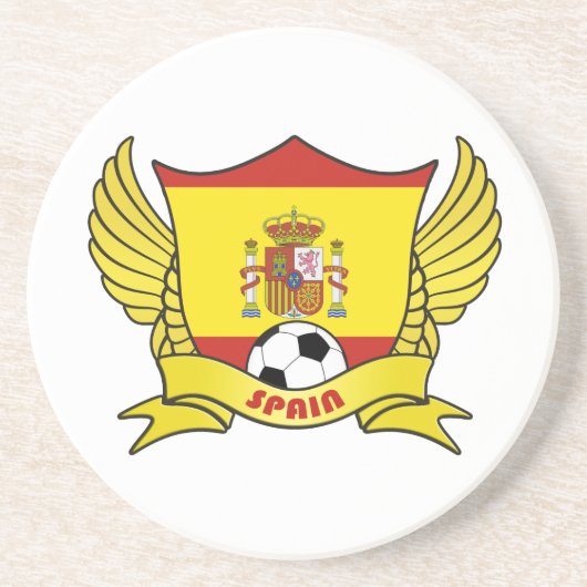 Spanien Fußball-Untersetzer Sandstein Untersetzer (Vorne)