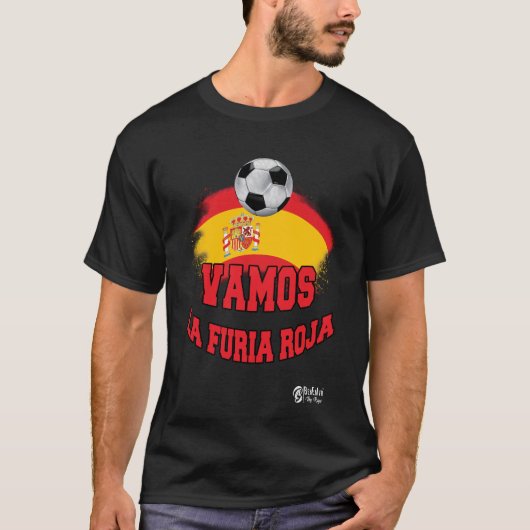 Spanien Fußball Vamos La Furia Roja 2 Black T-Shirt (Vorderseite)