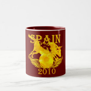 Spanien-Fußballanhänger futbol Kaffee-Tasse 2010 Zweifarbige Tasse