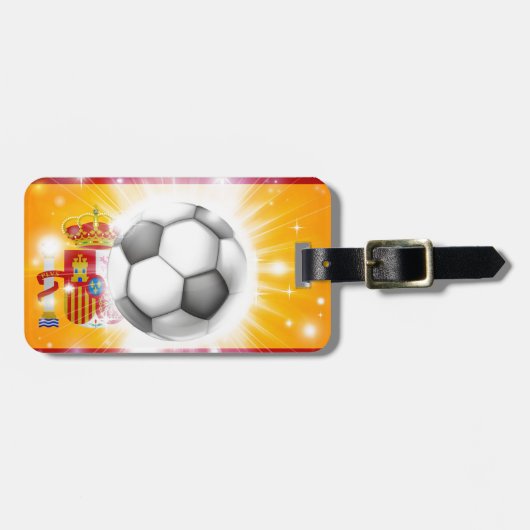 Spanien-Fußballflagge Gepäckanhänger (Vorderseite horizontal)
