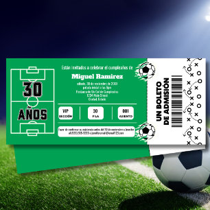 Spanien Fussballspiel-Ticket für 30. Geburtstagsfe Einladung