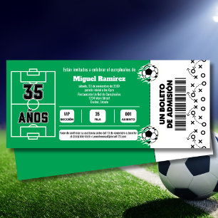 Spanien Fußballspiel-Ticket für 35. Geburtstagsfei Einladung