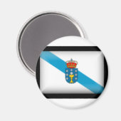 Spanien - Galicien - Flagge Magnet (Vorderseite/Rückseite)