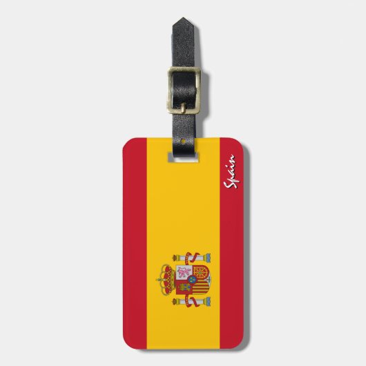 Spanien Gepäckmarken, patriotische spanische Flagg Gepäckanhänger (Vorderseite vertikal)
