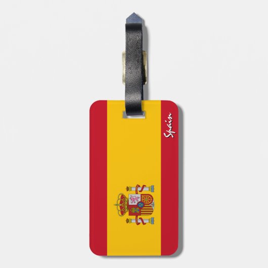 Spanien Gepäckmarken, patriotische spanische Flagg Gepäckanhänger (Rückseite vertikal)