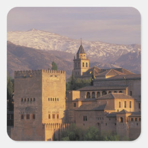 Spanien, Granada, Andalusien Die Alhambra, 2 Quadratischer Aufkleber