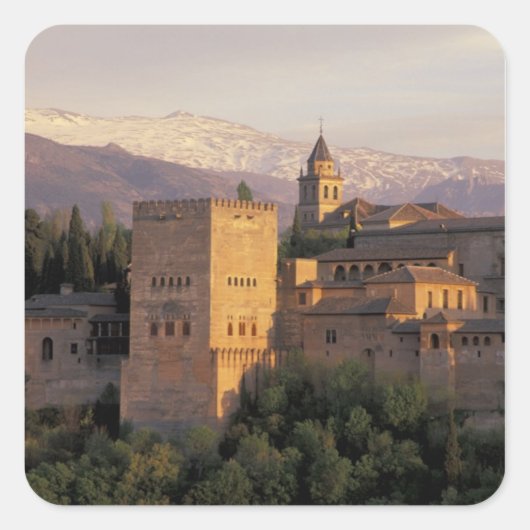 Spanien, Granada, Andalusien Die Alhambra, Quadratischer Aufkleber (Vorderseite)