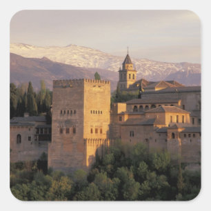 Spanien, Granada, Andalusien Die Alhambra, Quadratischer Aufkleber