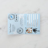 Spanien Hellblaues Hochzeitspassport Einladung (Innenseite)