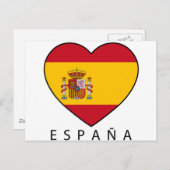 Spanien Herz mit schwarzer ESPANA Postkarte (Vorne/Hinten)
