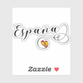 Spanien, Herzenflagge España Aufkleber (Blatt)