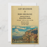 Spanien Hochzeit Einladung Vintag Mitte des Jahrhu