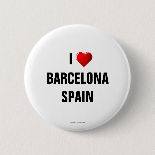 Spanien: "I LIEBE BARCELONA, SPANIEN" Schaltfläche Button (Vorderseite)
