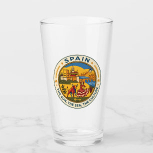 Spanien Illustration Reise Kunst Abzeichen Glas
