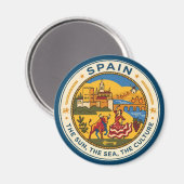 Spanien Illustration Reise Kunst Abzeichen Magnet (Vorderseite/Rückseite)