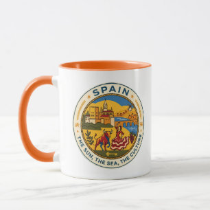 Spanien Illustration Reise Kunst Abzeichen Tasse