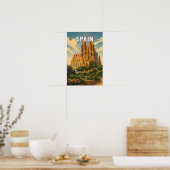 Spanien Illustration Reise Kunst Vintage Poster (Küche)