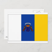 Spanien Kanarische Inseln Flagge Postkarte (Vorne/Hinten)