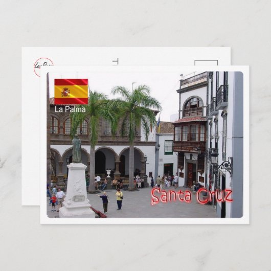 Spanien - Kanarische Inseln - La Palma - Santa Cru Postkarte (Vorne/Hinten)